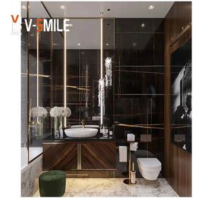 Décoration <span class=keywords><strong>de</strong></span> maison populaire pierre chinoise <span class=keywords><strong>Saint</strong></span> <span class=keywords><strong>Laurent</strong></span> marbre veine d'or noir - Product Image 3