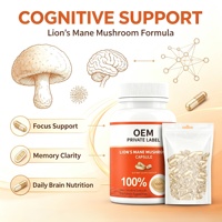 Capsules d'extrait de champignon Crinière de lion 100% pur (Hericium Erinaceus) – Nootropique et Complément Cérébral – 60 gélules – Vente en gros OEM