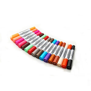 Hot Selling 20colors Permanent Dual Tips Plastic Marker Double Headed Acrylic Paint <b>Pens</b> Markers for Rocks Wood - Product Image 1