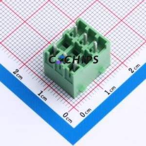 DB2EVHBG-3.81-2*3P-GN Plug-in Terminal Block Through hole,P=3.81mm Board-to-Board / Socket - Closed Snap Fixing 2x3P 3.81mm - Product Image 2