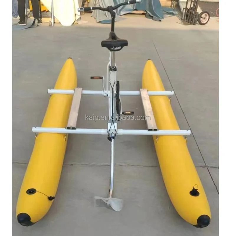 Adult leisure water bicycle water bicycle pedal boat large wheel water tricycle bicycle inflatable pontoon material for sale