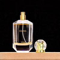 Flacon de parfum en verre de luxe le plus vendu, 100 ml, 50 ml, 30 ml, avec dégradé noir, boîte et couvercle de luxe