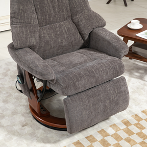 Fauteuil inclinable moderne kaki avec repose-pieds, collection de meubles de salon Haberdashery - Product Image 6