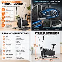 ZBET-1 Elliptique Pliable Manuel Charge Maximale 120kg 99x63x150cm Transmission par Chaîne Écran LCD Appareil Cardio pour la Maison OEM ODM