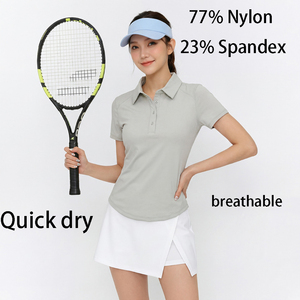Ensemble polo et jupe de tennis pour femme 2026, manches courtes, séchage rapide, tenue de sport 2 pièces pour le golf - Product Image 1