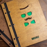 Porte-documents en bois avec sangle en cuir de luxe personnalisée pour restaurant, hôtel, bar à vin, cadeaux de bienvenue