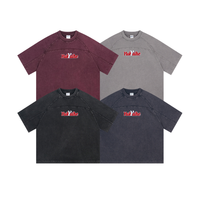 Camiseta de Verano para Hombre, de Manga Corta, con Logotipo Personalizado, de Algodón 100%, de Alta Calidad, Lavada al Ácido, de 275 g/m², Talla Grande, a la Moda