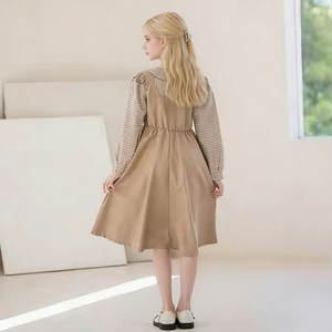 Nouvelle Arrivée 2026 – Uniforme Scolaire Britannique pour Filles, Robe Deux Pièces en Coton, Vente en Gros OEM, <span class=keywords><strong>Tenue</strong></span> d'Été pour Enfants - Product Image 4