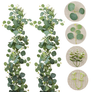 Rattan Artificiale in Plastica di Eucalipto Lungo 18 Metri con Foglie Verdi - Decorazione da Giardino e Pianta Verde - Bestseller Transfrontaliero - Product Image 3