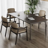 Chaise de salle à manger en bois de frêne massif de designer italien avec revêtement en cuir, fauteuil moderne minimaliste pour la maison et les restaurants