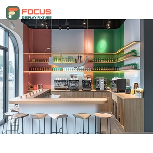 Creative Coffee Display Cabinet Tall Glass Panel Bakery Product Area White Panel Cafe Display Cabinet - Product Image 5