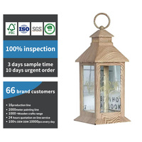 Lanterne à bougie en bois naturel personnalisable pour créer une ambiance - Décorations de Noël et de jardin pour les fêtes