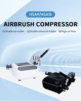 Compresseur d'airbrush sans huile à double sortie, pompe à piston portable, rechargeable, silencieux, mini, pour la décoration de gâteaux, le nail art