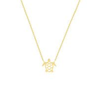 Collar de Tortuga Dulce y Adorable de Acero Inoxidable con Baño de Oro de 18k, Collar con Colgante de Tortuga Hueca que No se Desvanece