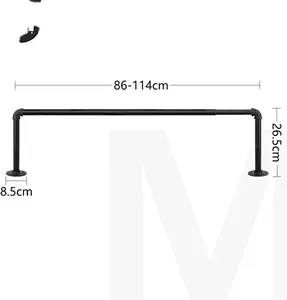 Móc Treo Quần Áo Bằng Kim Loại, 44-79 Cm, Giá Treo Quần Áo Nặng Bằng Kim Loại Ống Công Nghiệp Cổ Điển Để Tiết Kiệm Không Gian