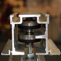Rail de roulement moderne pour cloison mobile de bureau, rails réglables en aluminium pour usage extérieur, roulettes pour mur mobile