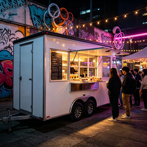 Remolque Comercial de Comida con Ventana de Servicio y Plancha de <span class=keywords><strong>Piedra</strong></span> Volcánica para Tacos de Res en <span class=keywords><strong>Rio</strong></span> Art Street - Product Image 1