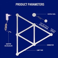 Barre lumineuse LED RGBIC intelligente à contrôle Wi-Fi, synchronisation rythmique musicale, pour TV, chambre, décoration de jeux, éclairage mural