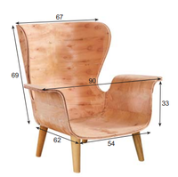 Fauteuil en bois moulé pour salon, hall d'hôtel et zone de réception