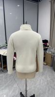 Herren-Bomberjacke aus schwerem Rippstrick mit Shearling-Kragen und Reißverschluss, Kunstfellkragen für luxuriöse Winter-Oberbekleidung