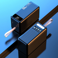 Lampu Camping Kapasitas Super Besar PD 22.5W Pengisian Cepat Power Bank 200000mAh untuk Perjalanan Luar Ruangan dengan Kabel Terpasang