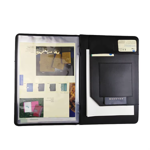 Presentation A4 Leather Attach case <strong>Folder</strong> Custom Embossed logo Document File Holder Menu Paper <strong>Magazine</strong> Presentation <strong>Folder</strong> - Product Image 4
