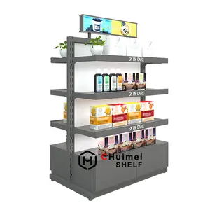 Prateleiras metálicas para loja de varejo gôndola cosméticos estantes exibição varejo para mercearia display racks