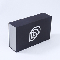 Boîte en carton rigide de luxe personnalisée noire avec insert en EVA, style livre, à ouverture magnétique