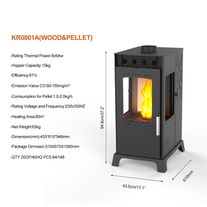 <span class=keywords><strong>Stufa</strong></span> a Pellet di Legna a Doppio Uso da 8KW Senza Elettricità Design Moderno Riscaldatore a Legna <span class=keywords><strong>Stufa</strong></span> a Pellet Ecologica - Product Image 3