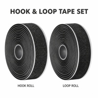 Bande auto-adhésive double face à crochets et boucles en nylon noir, fixation ultra-résistante pour artisanat, maison et montage de meubles