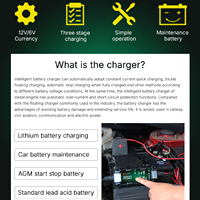 Chargeur de batterie intelligent BYGD F3500 3.5A 6V/12V avec fonction de réparation et maintien automatique pour voiture, moto, bateau, tondeuse à gazon, caméra
