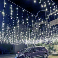 Guirlandes lumineuses LED Muwei en forme de rideau de glaçons, étanches, pour la décoration extérieure de mariages, fêtes, vacances, toits et avant-toits