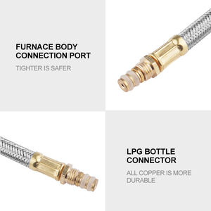 Cuisinière à gaz extérieure portative de réservoir plat avec le tuyau et l'adaptateur tressés en métal prolongés - Product Image 5