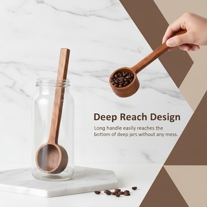 Cucchiaio dosatore per caffè con manico lungo in legno, cucchiaio da tavola, misurino per caffè macinato, cucchiai lunghi in legno per barattoli e contenitori profondi - Product Image 4