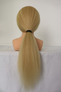 100% tête d'entraînement de <span class=keywords><strong>cheveux</strong></span> humains Mannequin école de beauté pratique coiffeur formation tête de poupée factice avec épaule - Product Image 6
