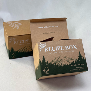 Boîte à recettes écologique en bois d'acacia : design inspiré de la forêt et fabriquée avec soin pour les trésors de la cuisine - Product Image 4