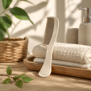 Peigne à cheveux portable en paille de blé écologique pour chambre d'hôtel, voyage, articles de toilette, fourniture en gros - Product Image 2