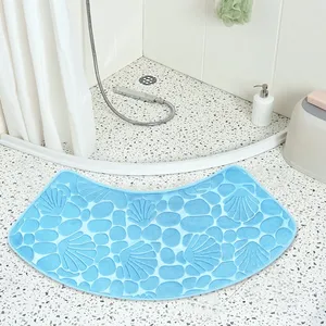 מחצלת pvc מיקרופייבר חדר אמבטיה מעוגל מחצלת לחות מעוגל עם שטיח חצץ לשימוש רצפה - Product Image 4