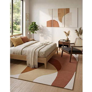 Tapis abstrait 100% laine tufté à la main, tapis texturé 3D artisanal |   Tapis de maison moderne abstrait « Desert Bloom » - Product Image 5