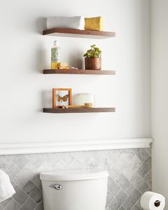 Wall Mounted Rustic Wood Floating <strong>Shelves</strong> <strong>Small</strong> Hanging Display <strong>Shelves</strong> for Bathroom Bedroom Living Room <strong>Kitchen</strong> - Product Image 6