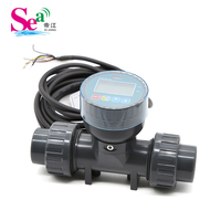 Débitmètre d'eau pour aquaculture DIJIANG 10-30V ZJPVC- Affichage numérique LCD 20-90mm Débitmètre à bride UPVC avec sortie 4-20mA