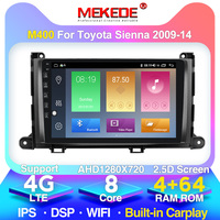 Lecteur dvd vidéo de voiture sous Android, avec processeur 4 cœurs, Audio et Radio, multimédia, stéréo, avec GPS, 1 go + 16 go, pour Toyota Sienna, 2009 — 2014, Android
