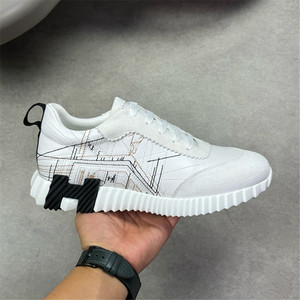 Black Genuine Leather Chunky Sneakers Men <b>Round</b> Toe Lace-up <b>Cushioned</b> Rubber Outsole All Seasons Walking Style Shoes - Product Image 2