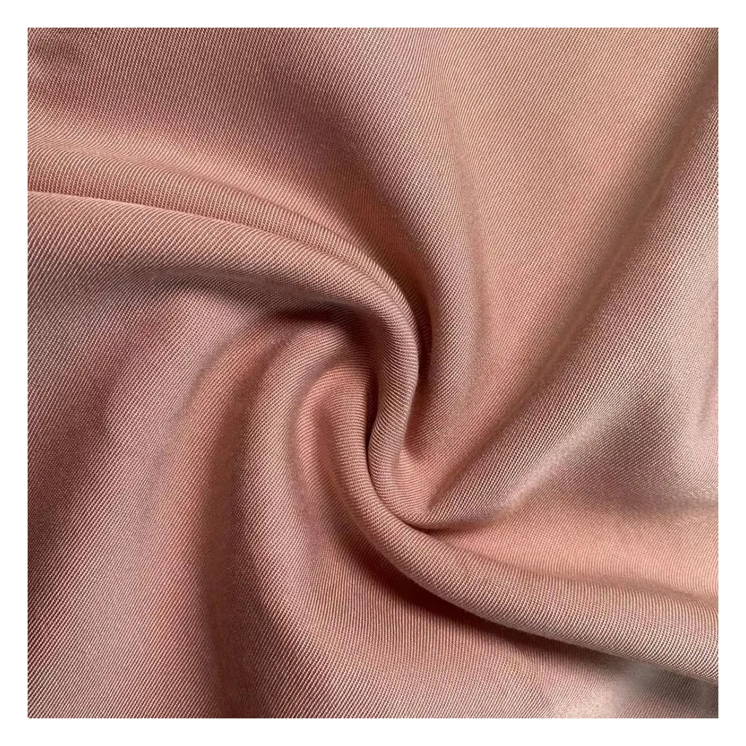 100% Rayon Viscose Plain Dyed Make to Order Woven Fabric Twill Solid Colors 150GSM for Lady's Garment