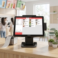Sistema POS con Panel Táctil Plano de 15 Pulgadas, Multipunto, Directo de Fábrica, Caja Registradora de Escritorio para Tiendas Minoristas