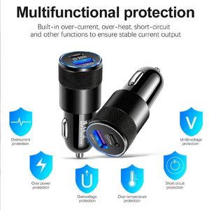 3.1A USB PD QC3.0 18W ABS Car Charger with USB + Type-C Ports for Phone & Laptop-Wholesale - Product Image 2