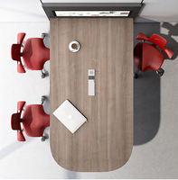 Ensemble de table de réunion ovale LIWEI pour salle de conférence, bois massif, pieds en acier inoxydable, plateau MFC pliable/extensible, garantie 3-5 ans