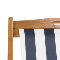 Chaise pliante en bois massif avec rayures naturelles, en toile marine, pour l'extérieur, pour la plage, nouvel arrivage