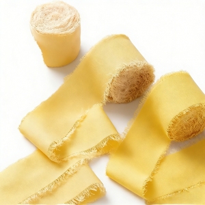 Ruban en mousseline à franges en gros, rouleau de ruban de luxe couleur unie pour emballage floral et décoration de mariage - Product Image 1