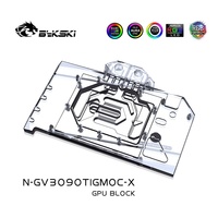 Bykski N-GV3090TIGMOC-X 3090TI Carte graphique avec tête de refroidissement par eau et effet d'éclairage RVB, accessoire de refroidissement liquide pour ordinateur